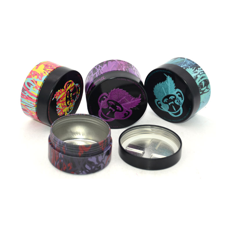 Child Resistance Cannabis Sativa Round Tin Box