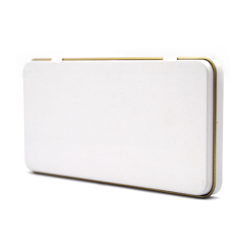 Hinge White Tin Box