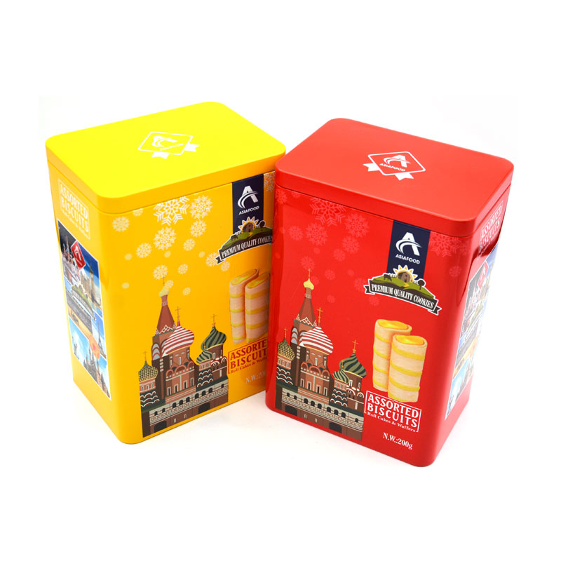 Egg Roll Cookie Tin Box with Seamless Lid