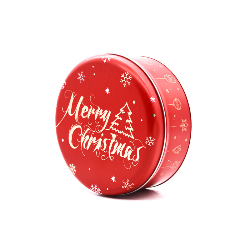 Christmas Round Cookie Tin Box