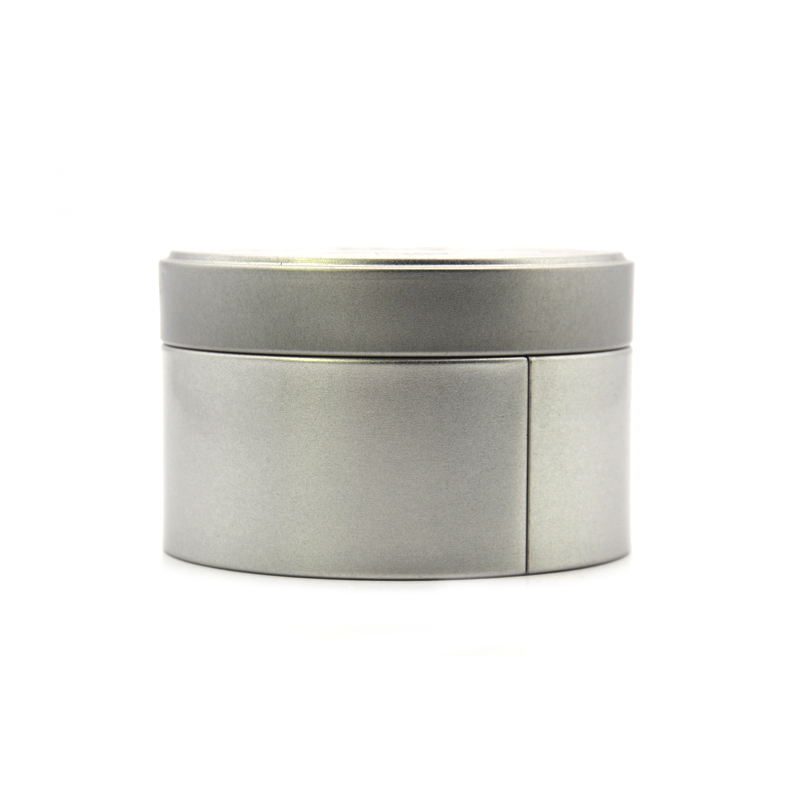 Silver Round Tin Box