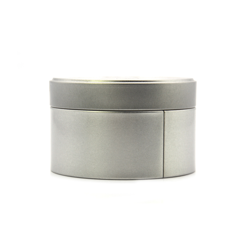 Silver Round Tin Box
