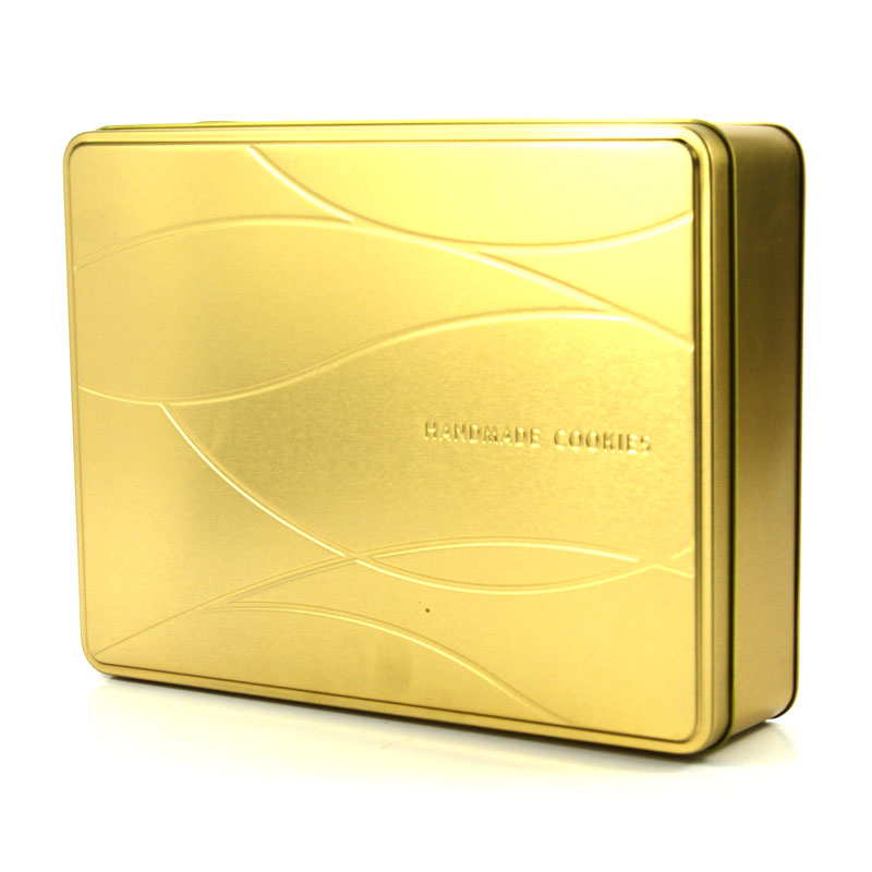 Gold Varnishing Rectangle Tin Box