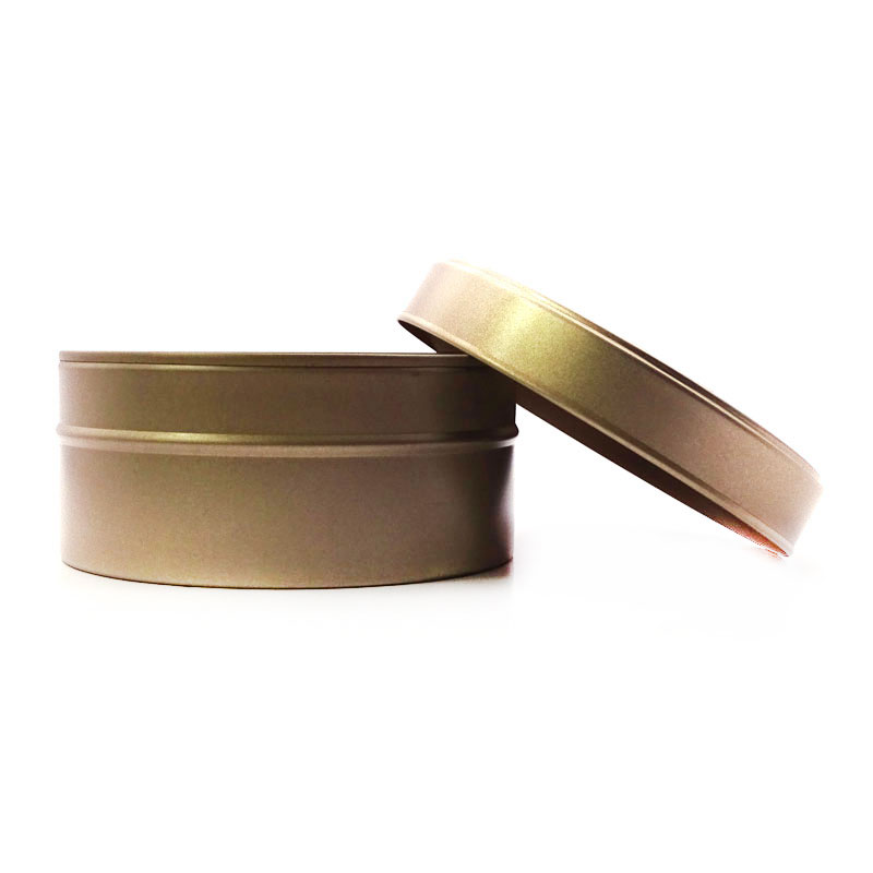 Gold Gloss Varnishing Round Tin Box